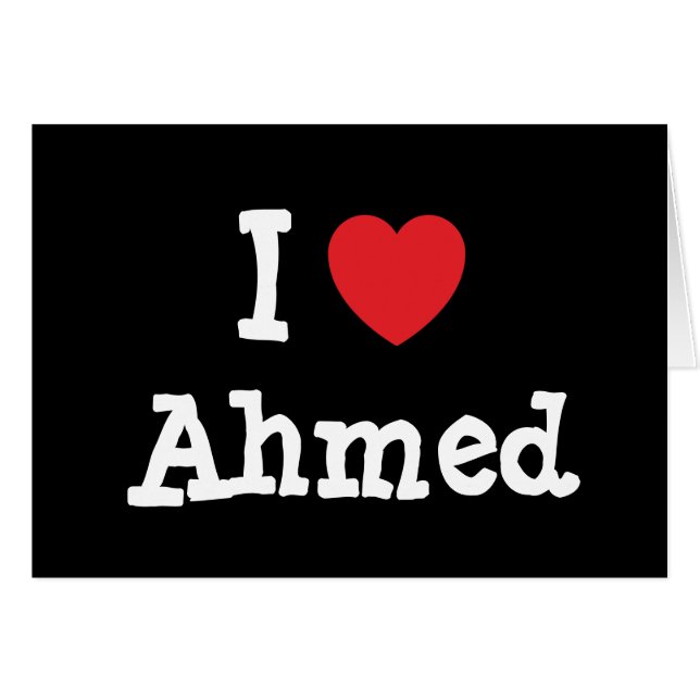 I love Ahmed heart custom personalized (Front Horizontal)