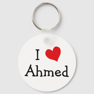 I Love Ahmed Keychain