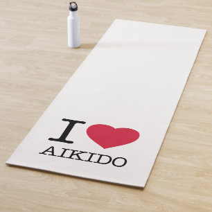 I LOVE AIKIDO YOGA MAT
