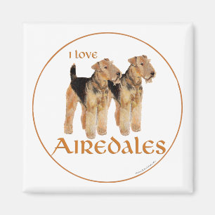 I Love Airedales Magnet