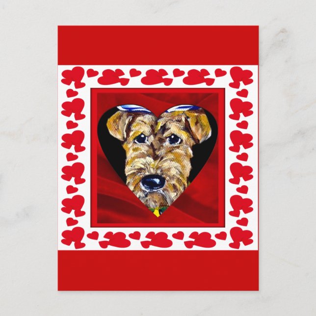 I Love Airedales Postcard (Front)
