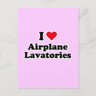 I love airplane lavatories postcard