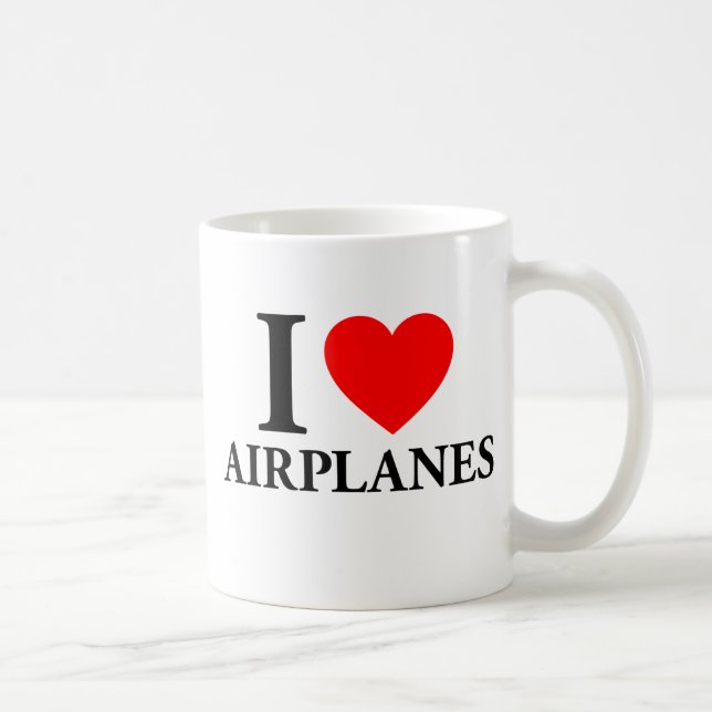 I Love Airplanes Coffee Mug (Right)