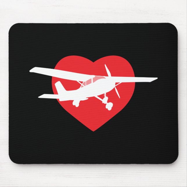 I Love Airplanes Mouse Pad (Front)