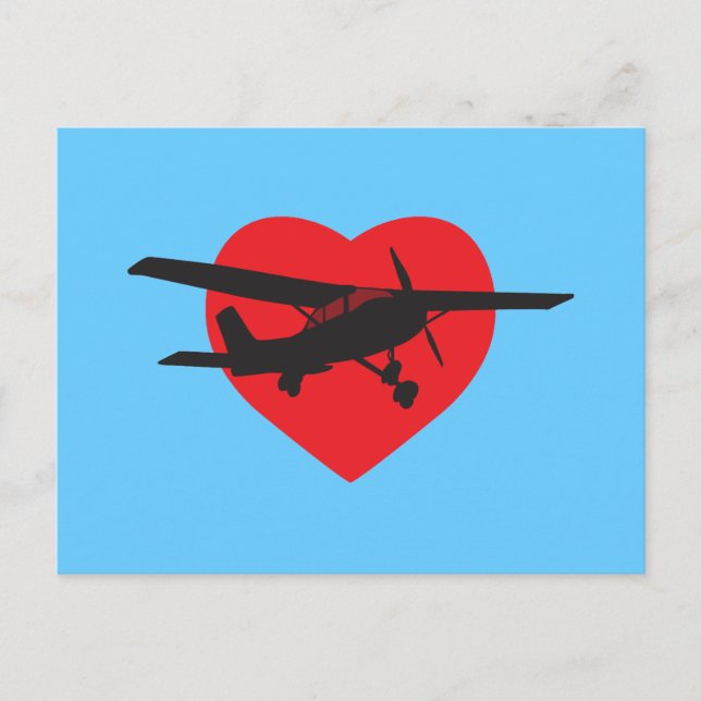 I Love Airplanes Postcard (Front)