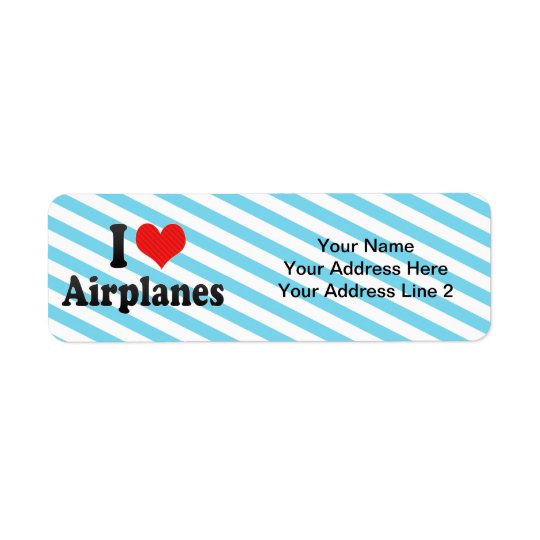 I Love Airplanes Return Address Label