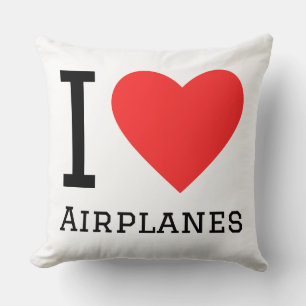 I love airplanes throw pillow
