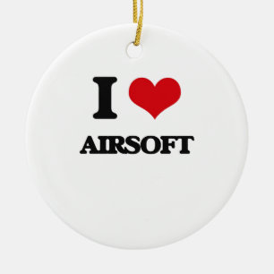 I Love Airsoft Ceramic Ornament