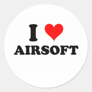 I Love Airsoft Classic Round Sticker