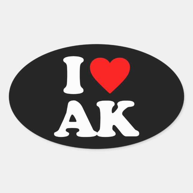I LOVE AK OVAL STICKER (Front)