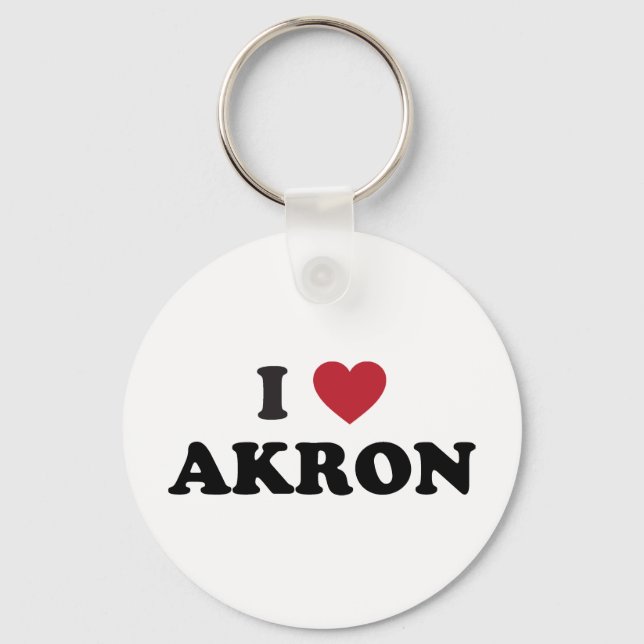 I Love Akron Ohio Keychain (Front)