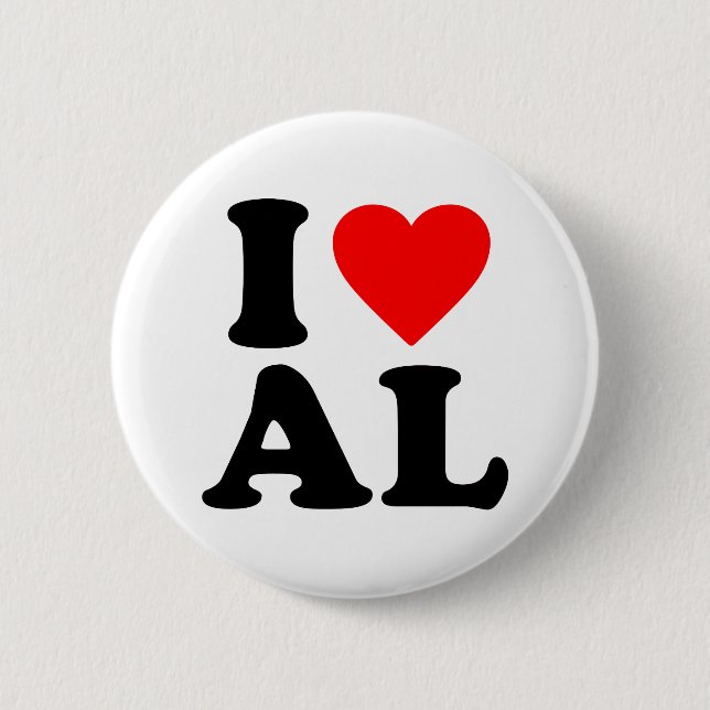I LOVE AL 2 INCH ROUND BUTTON (Front)