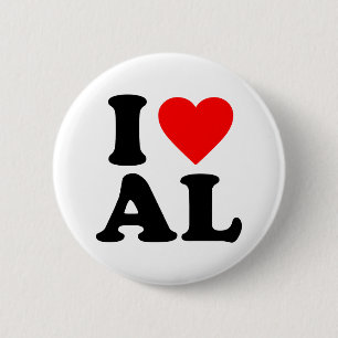 I LOVE AL 2 INCH ROUND BUTTON