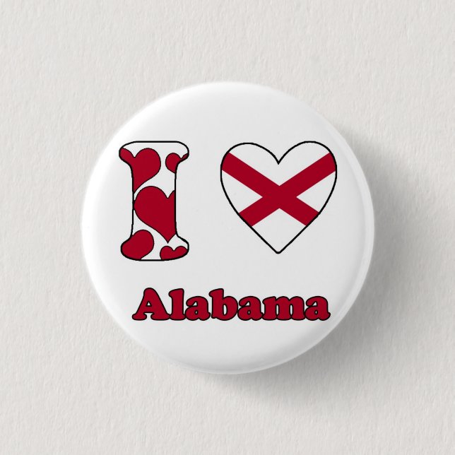 I love Alabama 1 Inch Round Button (Front)