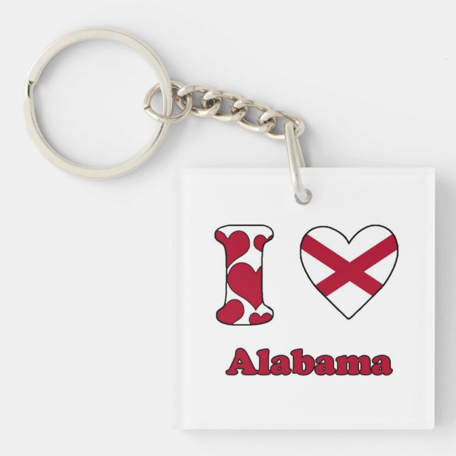 I love Alabama Keychain (Front)