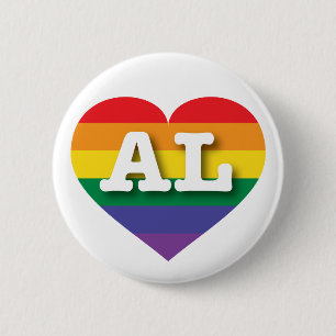I Love Alabama Rainbow Heart 2 Inch Round Button