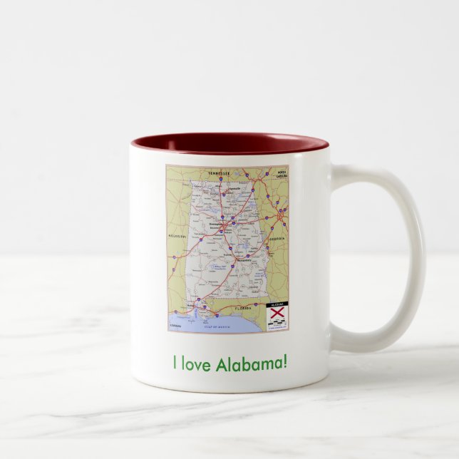 I love Alabama! Two-Tone Coffee Mug (Right)