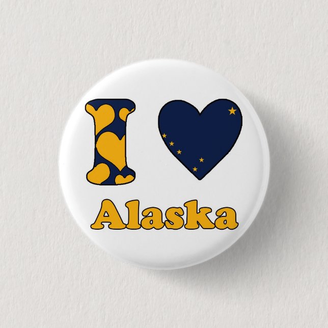 I love Alaska 1 Inch Round Button (Front)