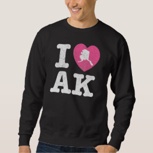 I Love Alaska Alaskan Wildlife Aurora Borealis Sweatshirt