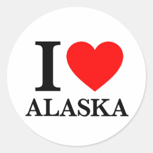 I Love Alaska Classic Round Sticker