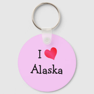 I Love Alaska Keychain