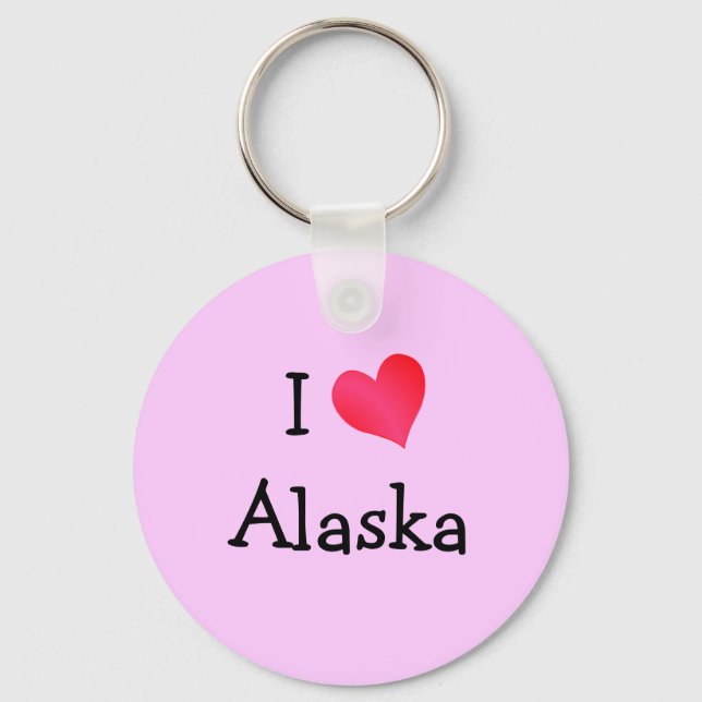 I Love Alaska Keychain (Front)