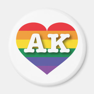 I Love Alaska Rainbow Heart Magnet