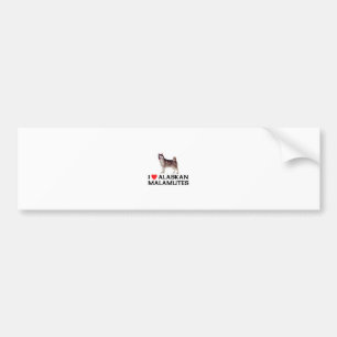 I Love Alaskan Malamutes Bumper Sticker