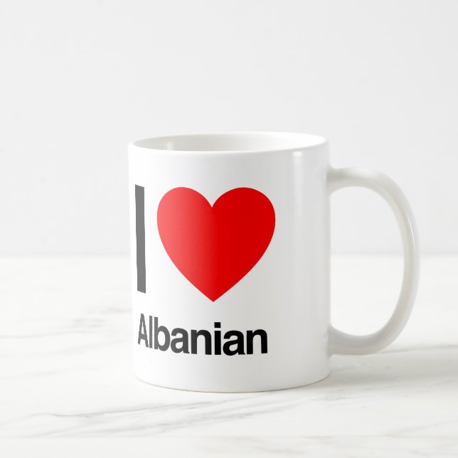 i love albanian coffee mug (Right)