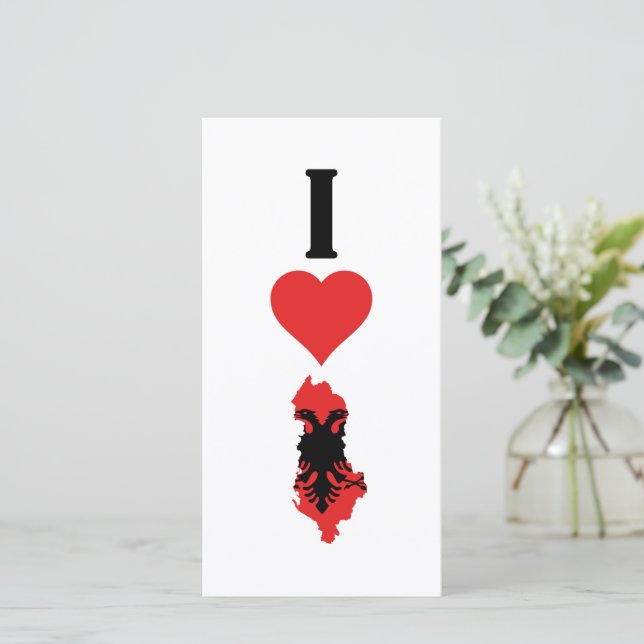 I Love Albanie Vertical I Heart Albanie Carte du d (Debout devant)