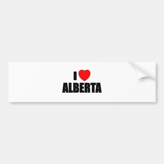 I Love Alberta Bumper Sticker (Front)