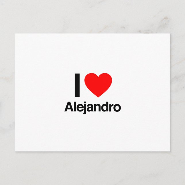 i love alejandro postcard (Front)