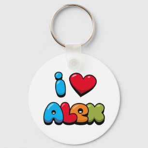 I Love Alex Keychain