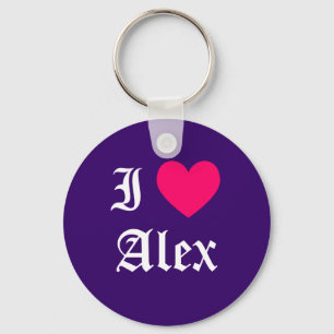 I Love Alex Keychain