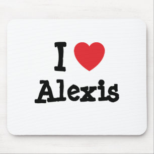 I love Alexis heart custom personalized Mouse Pad