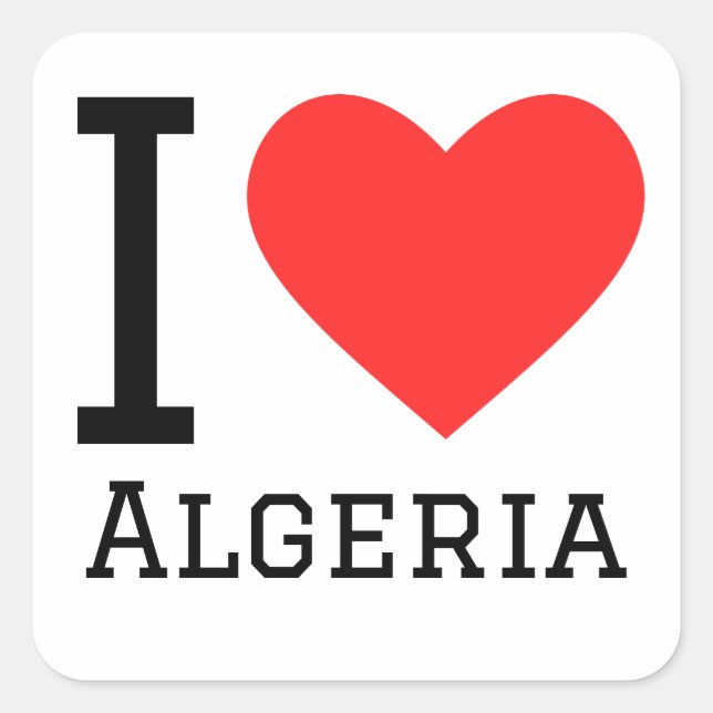 I love algeria  square sticker (Front)