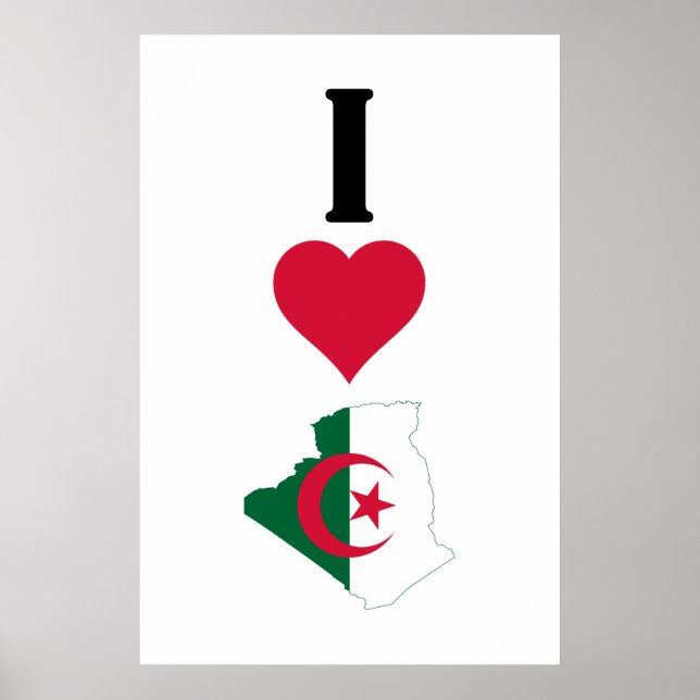 I Love Algeria Vertical I Heart Algeria Country Fl Poster (Front)