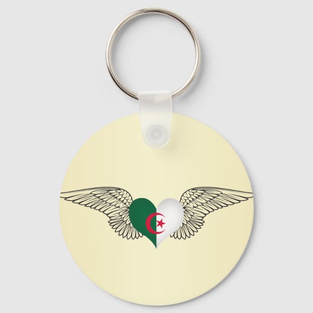 I Love Algeria -wings Keychain (Front)