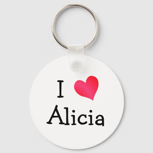 I Love Alicia Keychain (Front)