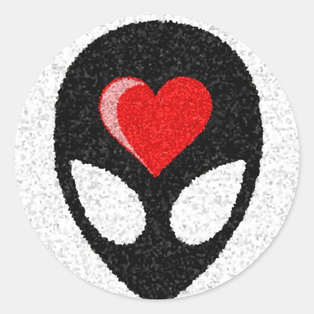 I LOVE aLiEnS! Classic Round Sticker (Front)