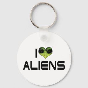 I Love Aliens Keychain