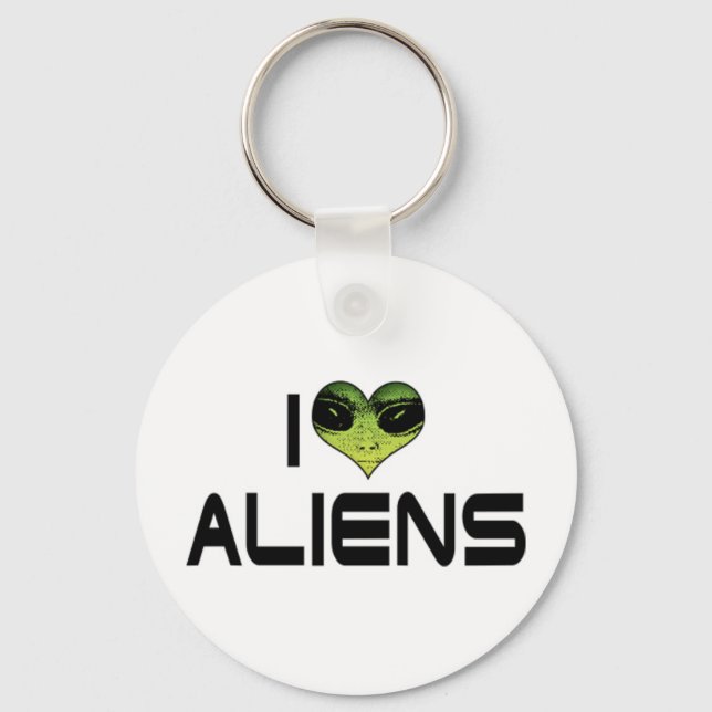 I Love Aliens Keychain (Front)