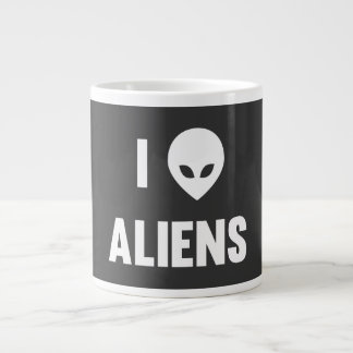 I Love Aliens Large Coffee Mug