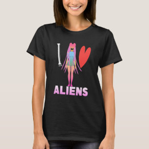 I Love Aliens Science Fiction T-Shirt