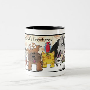 I Love All God's Creatures! Two-Tone Coffee Mug