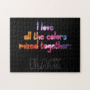 I love all the colours together solid black jigsaw puzzle