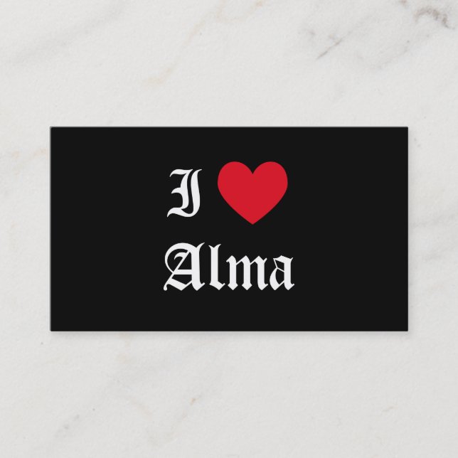 I Love Alma Business Card (Front)