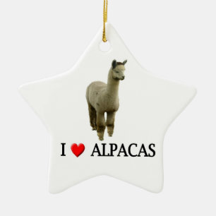 I love alpacas ceramic ornament