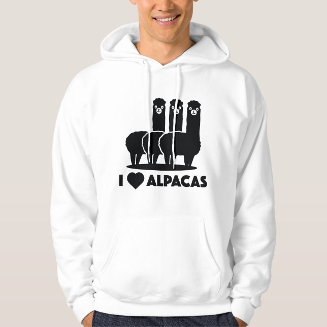 I Love Alpacas Hoodie (Front)