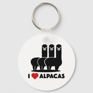 I Love Alpacas Keychain